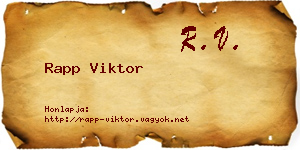 Rapp Viktor névjegykártya